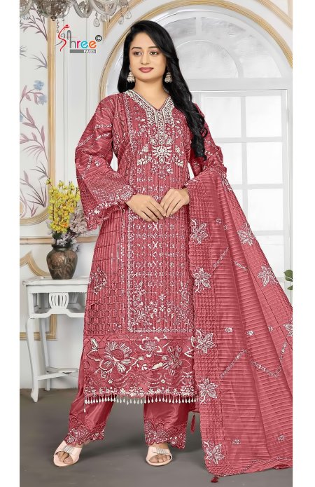 Sf 5643 A To D By Shree Fancy Lining Organza Pakistani Salwar Suits